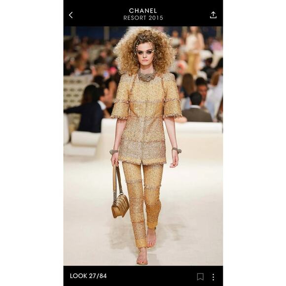 Chanel *Runway* Paris-Dubai Small CC Boy Bag Bronze Gold Metallic Series 20 - Picture 2 of 14